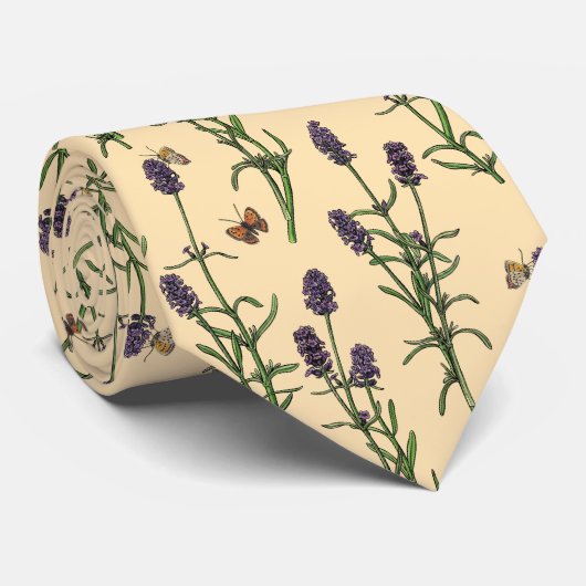 Cravate Aquarelle peinte à la main et motif d'encre avec l (Roulé)