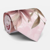 Cravate Aquarelle Peony rose pâle rose pâle Groomsmen (Roulé)