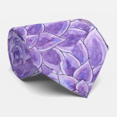 Cravate Aquarelle pourpre Echeveria Succulent (Roulé)