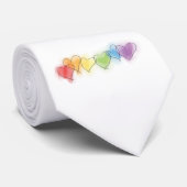 Cravate Aquarelle Rainbow Hearts (Roulé)