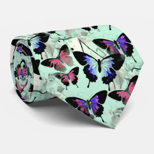 Cravate Aquarelle Retro Papillons Vintages Thème Ailes