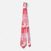Cravate Aquarelle rose Confetti Abstrait Peint (Devant)