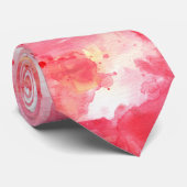 Cravate Aquarelle rose Confetti Abstrait Peint (Roulé)