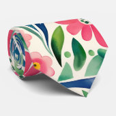 Cravate Aquarelle rose Fleurs Art (Roulé)