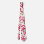 Cravate Aquarelle rose Magnolia Motif (Dos)