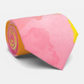 Cravate Aquarelle rose pâle Motif Abstrait (Roulé)