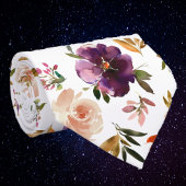 Cravate Aquarelle rose pourpre et bleu Rose cou