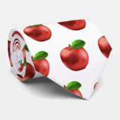 Cravate Aquarelle rouge pomme (Roulé)