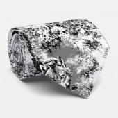 Cravate Aquarelle Tête de loup Gris noir blanc (Roulé)