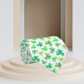Cravate Aquarelle Trèfle Vert Shamrock Fête de la Saint-Pa