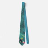 Cravate Aquarelle Tropical avec Toucan Turquoise ID577 (Devant)