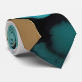 Cravate Aquarelle turquoise et Gold Honeypeb Grunge (Roulé)