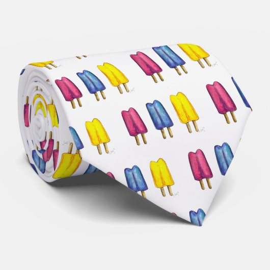 Cravate Aquarelle Twin Pop Popsicle Summer Ice Lolly (Roulé)