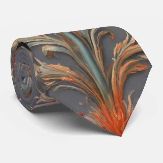 Cravate Aquarelle Unique Luxe Floral Impression (Roulé)
