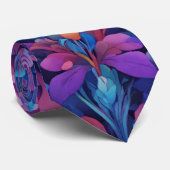 Cravate Aquarelle Unique Luxe Floral Impression (Roulé)