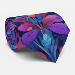 Cravate Aquarelle Unique Luxe Floral Impression