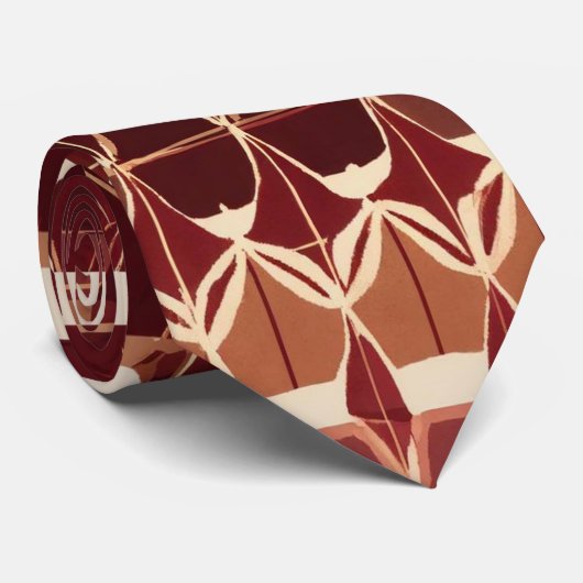 Cravate Aquarelle Unique Luxe Maroon Golden Print (Roulé)