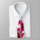 Cravate Aquarelle Unique Luxe Pink Flower Print (Attaché)