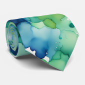 Cravate Aquarelle verte (Roulé)