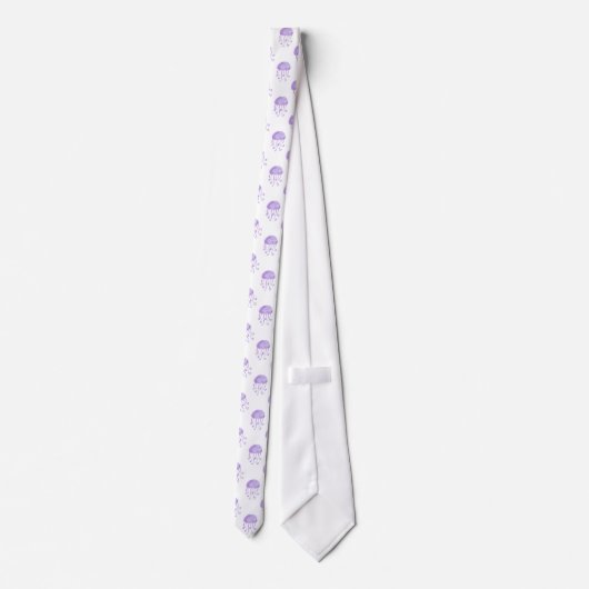 Cravate aquarelle violet méduse conception de plage (Dos)
