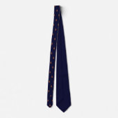 Cravate Aquarelle Violon Monogramme initial Minuit Bleu (Dos)