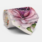 Cravate Aquarelle Whimsical Fleur sauvage Floral non binai (Roulé)