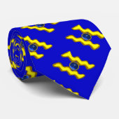 Cravate AQUARIUS /GOLD ZODIAC BIJOUX D'ANNIVERSAIRE, Bleu (Roulé)