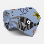 Cravate Aquatic animals pattern | ocean underwater life 19 (Roulé)