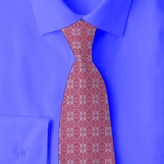 Cravate Arabesque corail