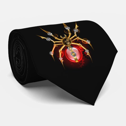 Cravate Araignée en vapeur noire (Roulé)