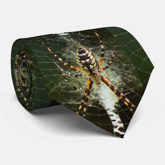 Cravate araignée jaune doré noir (Roulé)