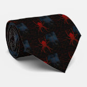 Cravate Araignée rouge en toile, sangle (Roulé)