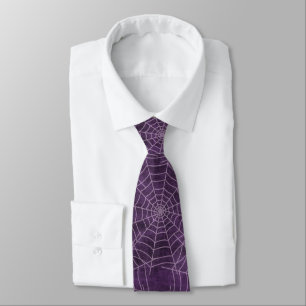 Cravate Araignée violette Webs Halloween Grunge
