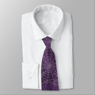 Cravate Araignée violette Webs Halloween Grunge