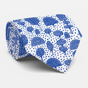 Cravate Arboretum 230715 - Bleu de marine sur blanc