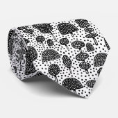 Cravate Arboretum 230715 - Noir sur blanc (Roulé)