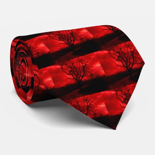 Cravate Arbre Abstrait (Roulé)