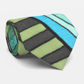 Cravate Arbre Abstrait peint à la main et conception géomé (Roulé)