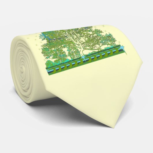 Cravate Arbre blues (Roulé)