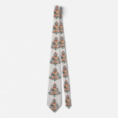 Cravate Arbre coloré de Noël Scandinavie Art populaire (Devant)