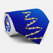 Cravate Arbre de Noël abstrait d'or (Roulé)