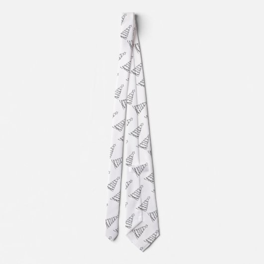 Cravate Arbre de Noël blanc (Dos)