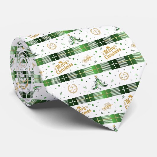 Cravate Arbre de Noël de l'avocat - Scales de justice (Roulé)