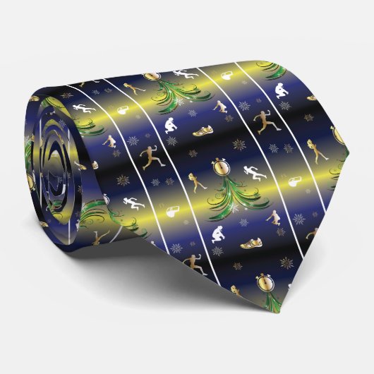 Cravate Arbre de Noël du coureur - Filles en course (Roulé)