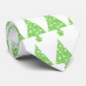 Cravate Arbre de Noël en vert et blanc. (Roulé)