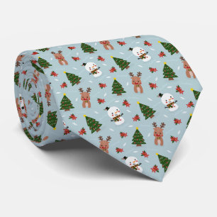 Cravate Arbre de Noël Snowman et Reinder