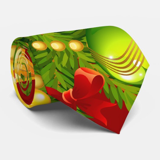 Cravate Arbre de Noël vert (Roulé)