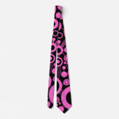 Cravate Arbre de vie Abstrait - rose et noir (Dos)