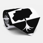 Cravate Arbre noir et blanc (Roulé)