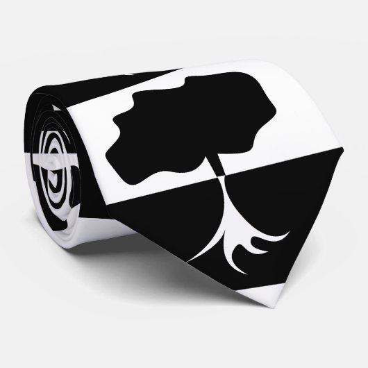 Cravate Arbre noir et blanc (Roulé)